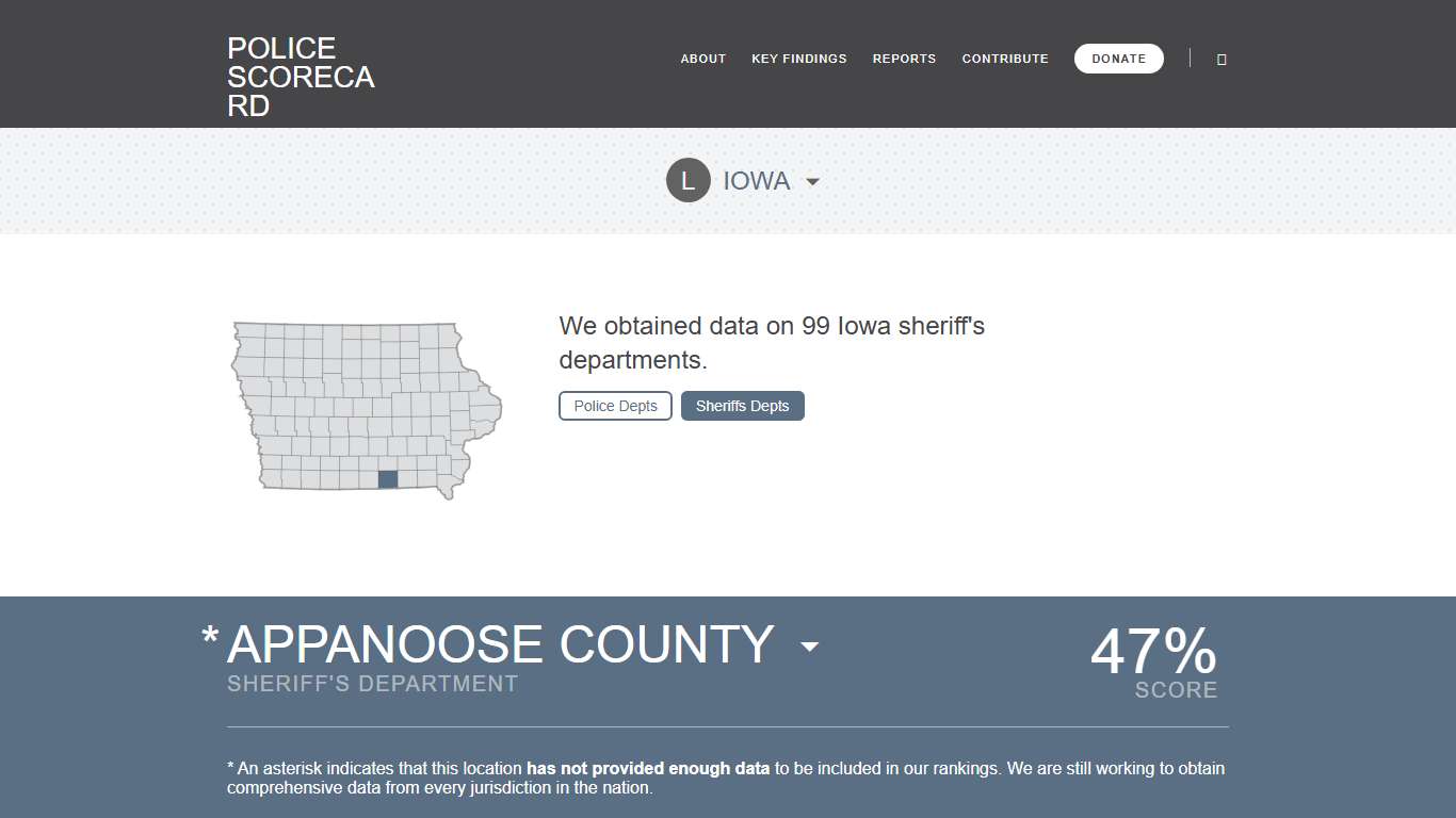 Police Scorecard: Appanoose County, IA